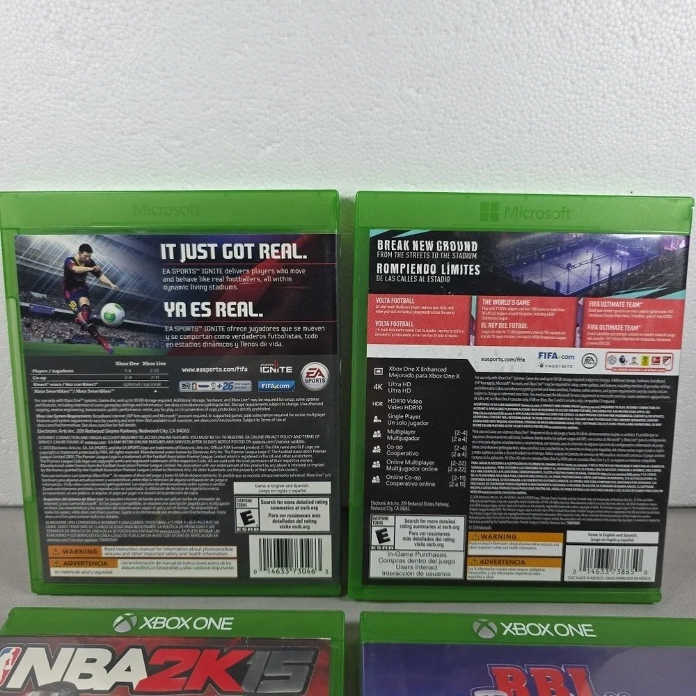 Lot‎ of 4 Xbox One Sports Games NBA 15, RBI 16, Fifa 14 &20. Bundle